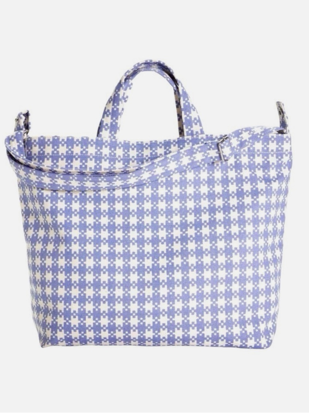 BAGGU Tote in Blue Pixel Gingham